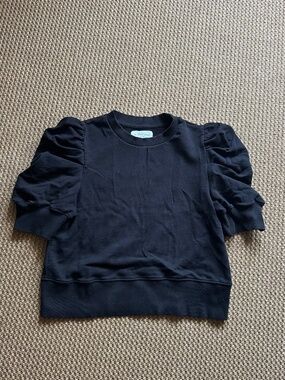 Black Puff Short Sleeve Top